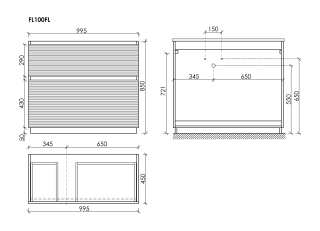 Тумба напольная под раковину Sancos Folk Floor FL100FLW левая 100 см Bianco